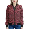 Jackets femininos Polinésia Tradicional Tribal Print Pattern Women Fall Printable Vintage Ladies Coats