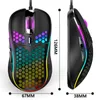 Mice Light Honeycomb Wired Gaming Mouse RGB Backlit 6 Key 7200DPI Mice Macro Programming Mause for PC Laptop Desktop Computer Gamer