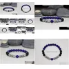 Bärade sträng naturliga lapis lazi armband vara mens gåva för män yoga mala pärlor armband lava sten labradorite droppleverans smycken dhzig