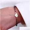 Perlé Strand 2Pc Conception Simple Amour Coeur Étoile Ensemble Pour Les Femmes Cristal Noir Siery Bracelet Paires De Mode Couple Bijoux Drop Deliver Dhpql