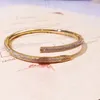 Elegant Two Laps bangle bracelets Fashion full Diamond Jewelry for Men Women Lover Couple Party Wedding Everyday gifts Quality