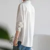 Women's Blouses Spring Autumn White Shirt Woman Long Sleeve Blouse With Pocket Solid Office Lady Tops Korean Casual Shirts Blusas Mujer