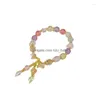 Perlé Brin Mode Simple Et Frais Esthétique Couleur Niche Conception Personnalité Géométrique Rue S Dame Tempérament Bracelet Drop De Dh7Jp