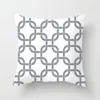 Yastık kasası ev dekoru Avrupa gri yastık kılıfı geometrik baskı kanepe kapak bahçesi el açık 45x45cm