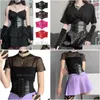 Ceintures Femmes Laceup Taille Élastique Ceinture Tra Super Large Attaché Waspie Pu Cuir Haut Corset Drop Delivery Accessoires De Mode Dhsyn