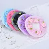 Women Girls Lace Mesh Flower Hair Nets For Kids Elastic Net Cover Ballet Dancewear Reusable Hair Accessories