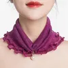 Scarves Spring And Summer Outdoor Thin Edge Set Of Head Neck Windproof Paragraph Scarf Pearl Pendant Pure Color Knit Collar Joker