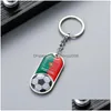 Keychains Lanyards Keyring National Flag Football Keychain Pendant Souvenir Gift Key Chain Drop Delivery Fashion Accessories Dhwsr