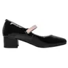 Отсуть обувь Lovirs Женский комфорт круглый носок в среднем каблуке Крентные насосы 4 см балет.