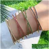 Armreif 3 Stücke Zierliche Colorf Cz Manschette Armreifen Für Frauen Mädchen Minimalistische Geometrische Form Armband Punk Schmuck Drop Lieferung Armbänder Dh3Su