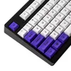 Combos PBT KeyCap DSA -konfigurationstextfärgning Sublimering 104 Keys Purpur och vitt tangentbordslock för MX Switch Mechanical Keyboard