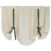 Curtain Blackout Short Curtains For Kitchen Cotton Roman Blinds Window Treatment Tie Up Rod Pocket Cutains Living Room