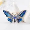 Brooches The Latest Graceful Butterfly Brooch Pin Rhinestone Shirt Scarf Sweater Dress Women Jewelry Blue