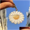 Pendant Necklaces Kbjw Original Heavy Necklace Sea Shell Sunflower Shape Jewelry Delicate Stainless Steel Metal Sweater Chain Drop D Dhdiy