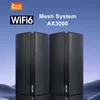 라우터 메쉬 시스템 AX3000 WiFi6 5G 라우터 리피터 확장 기가비트 LAN 포트 앰프 WIFI IPv6 WPA3 용 Xiaomi와 MI 앱과 호환됩니다.