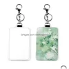 Party Favor Sublimation Badge Holder Blanks Avec Porte-clés Porte-clés En Cuir Pu Porte-cartes D'identité Bus Porte-clés Pendentifs Drop Delivery H Dh9Rb