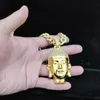 Homens, mulheres, colar de pingente de buda de hip hop com colares de amuleto de hiphop de cristal de 13 mm de cristal de 13 mm