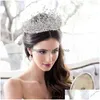 Haarclips Barrettes Princess Tiara Accessoires Wedding Crown Rhinestone Bridal Headwar Crystal Headband Women Hoofdtooi sieraden Dhg3z