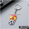 Keychains Lanyards Keyring National Flag Football Keychain Pendant Souvenir Gift Key Chain Drop Delivery Fashion Accessories Dhwsr