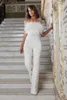 Jumpsuit Women Elegant Long Jumpsuit Strapless Slash Neck Feather Tube Top Fashion Party Night Evening Jumpsuit 2022 Summer