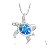 Collane con ciondolo Collana con tartaruga opale Gioielli con catena in argento per donna Regalo Moda Pendenti con consegna a goccia carina Dhcgm