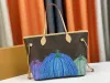 Yayoi Kusama Designer Tote Bag Luxo Mulheres Bolsas Nunca Louiseits Full Flower Classic Shopping Bags Viutonits Crossbody Bag Mulheres Bolsa M40995 Alta Qualidade