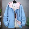 Jackets de jaquetas masculinos coloras de casaco combinando capuz zíper bolsos de luta de streetwear primavera outono de bombardeiro solo casaco de beisebol de bombardeiro solto