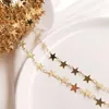 Correntes banhadas 14K True Gold Preenchido de cor Retenção de cores 7mm Star Bracelet Jóias Diy Fazendo Acalhos de Acessórios