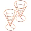 Flatware Sets 2 Pcs Cone Snack Holder Holders Fries Basket Fried Serving Stainless Steel Appetizer