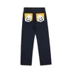 Jeans da uomo 2023 Arrivo Cartoon Pocket Print Retro Washed Men Pantaloni Hip Hop Dritto Casual Pantaloni larghi in denim Pantalon Homme