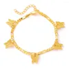 Bracelets de liaison 21cm de charme d'or plaque à orchette de la cheville en forme de papillon Trinidad et Tobago Africa For Man Women Jewelry Wedding Party Gift