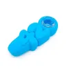 Colorful Silicone Hand Pipes Portable 420Style Removable Glass Filter Screen Nineholes Spoon Bowl Herb Tobacco Cigarette Holder Hookah Waterpipe Bong Smoking