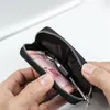 Portefeuilles PU Leather Card Holder Zipper Business Case Men Credit Mini Key Wallet Coin Portemonnee Women's Soft Polyester Fiber 2023