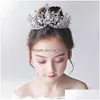 Pinzas para el cabello Barrettes Niñas Corona Tocado Niños Princesa Crystal Diadema Accesorios para fiestas Super Fairy Flower Boy Cumpleaños Dr Dhp9H