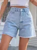 Damen Shorts Casual Hohe Taille Denim Frauen 2023 Sommer Gerade Baggy Blau Schwarz Jean Kurze Y2K Streetwear Lose Jeans Für