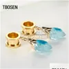 Autres Tn Dangle Bouchons D'oreille Piercing Tunnels Cristal Eardrop Corps Bijoux En Acier Vis Boucle D'oreille Jauges Expander Femmes Mode Cadeau 2Pc D Dhd3K