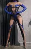 Stage Wear 3D Printing Sexy Nightclub Romper Shiny Rhinestones Jumpsuit Club Dancer Performance Costume Show