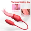 Sexleksak Massager Realistisk tunga slickar rosvibratorer som hoppar älskar ägg kvinnlig vagina klitoris stimulator vuxna leksaker för kvinnliga par