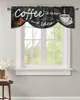 Curtain Retro Style Coffee Bean Small Rod Pocket Short Curtains Home Decor Partition Cabinet Door Window