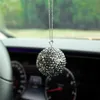 Nouvelle voiture boule de cristal Auto rétroviseur pendentif Bling strass boule pour vue arrière suspendu ornement voiture Interiot décoration