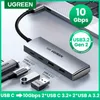 Hubs Ugreen USB C Hub 10 Gbps Typec 3.2 Gen2 USB Splitter USB C USB 4 USB Port 3.2 dla MacBook Pro Air Type C Adapter