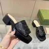 2023 NY SLODLOCKING Slide Sandal Studs Women Plat High Sandals Leather Sexy Beach Platform Lady Pink Black White Summer Comfort With Box+Dust Bag Size 35-40