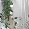 Decorative Flowers 1.8M Silk Roses Artificial Flower Vine Hanging Window Shopping Decor Ceiling Rose Rattan Wall Wedding Decoration