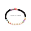 Perlé Brin Heishi Disques Perles Stretch Bracelet Femmes Hommes Mticolor Vert Rose Blanc Noir Violet Polymère Argile Mélange Plage À La Main J Dhu7Q