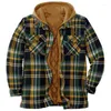 남성 재킷 폭발성 남성 의류 유럽계 미국인 가을과 겨울 모델 두꺼운 면화 격자 무늬 긴팔 느슨한 후드 재킷