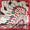 Scarves Red Silk Scarf Women China Style Satin Big Square Printed Ladies' Brand Rayon Hijab Fashion Shawl 90 90cm