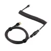 Combos Epomaker Black Galaxy Cable Custom Coiled Double Sleeved TypeC Cable With Detachable Aviator Connector for Mechanical Keyboard