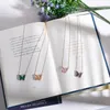 Pendant Necklaces Korean Super Fairy Girl Fantasy Glass Crystal Butterfly Necklace Female Clavicle Chain NecklacePendant