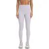 LL362 Tenues de yoga pantalons vêtements de sport femmes course Fitness peau nue sensation collants taille haute serré neuf points pantalons d'entraînement de sport