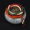 Braccialetti con ciondoli 108 pezzi Gioielli etnici di moda Bodhi Buddha Perline Bracciale vintage Bracciale in legno di sandalo multistrato fatto a mano puro Fascino
